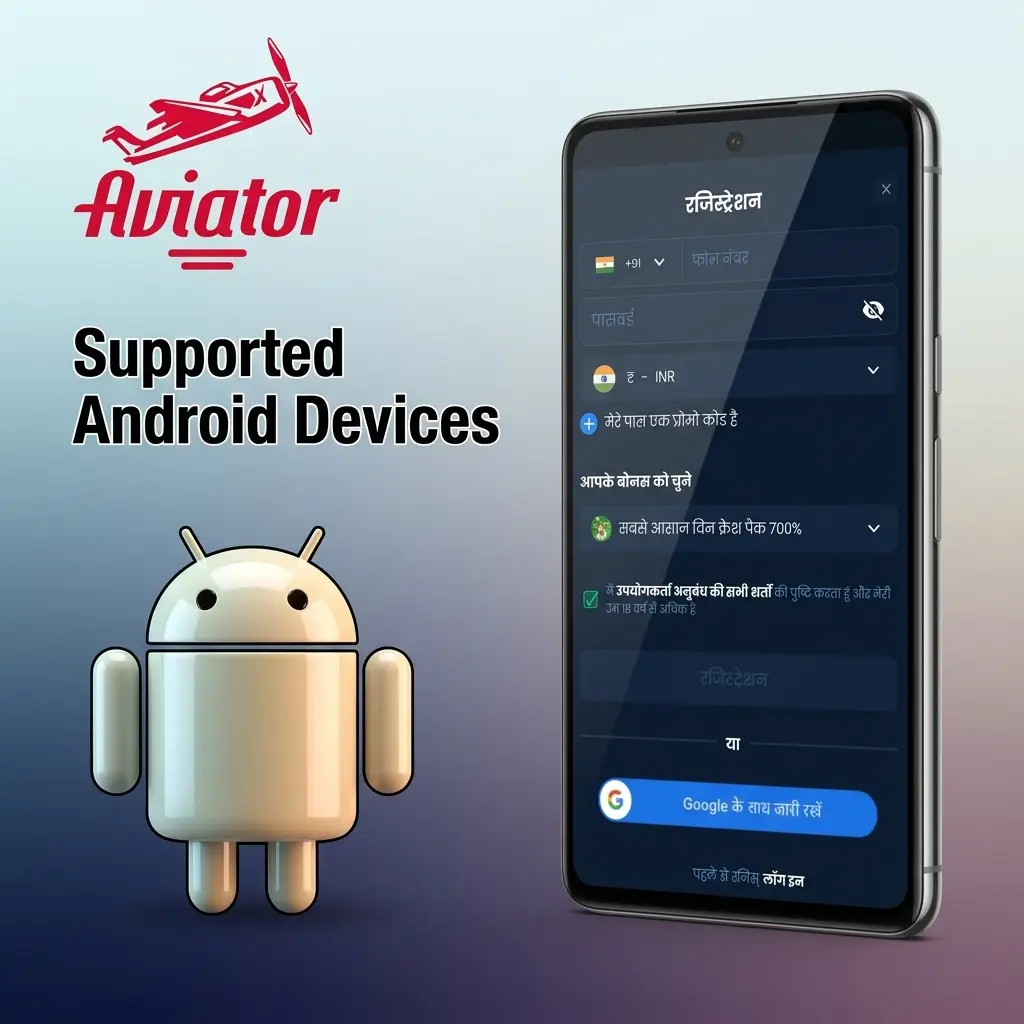 List of 10 supported Android devices for 4Rabet Aviator app, ranging from budget Redmi to flagship Samsung and OnePlus models