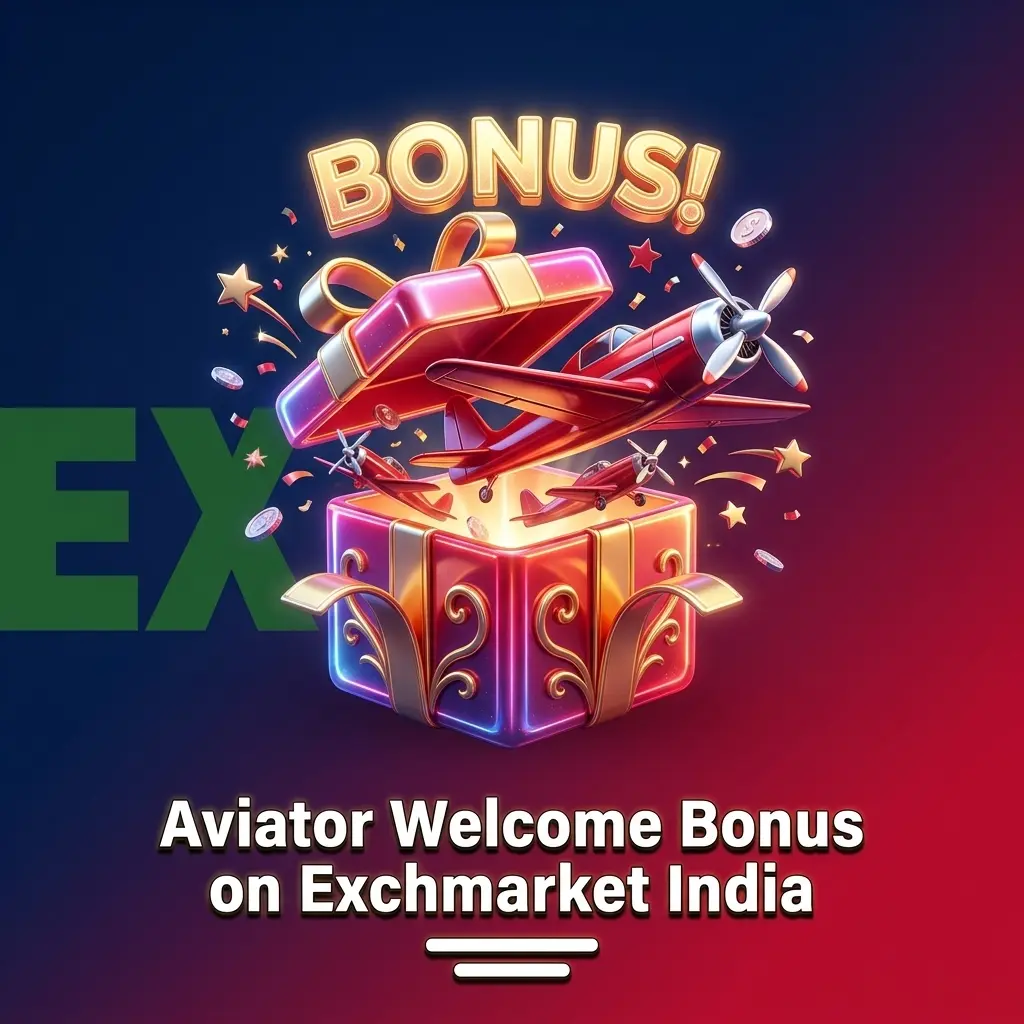 Exchmarket India 5% first deposit welcome bonus for Aviator casino players, minimum INR 500 deposit required