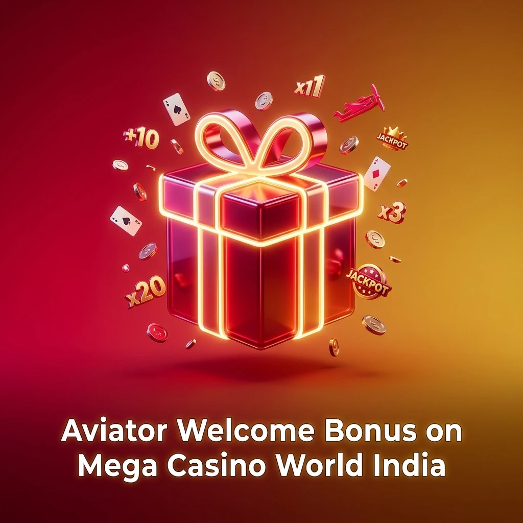 Mega Casino World India Aviator welcome bonus of 300 INR for new players on first deposit