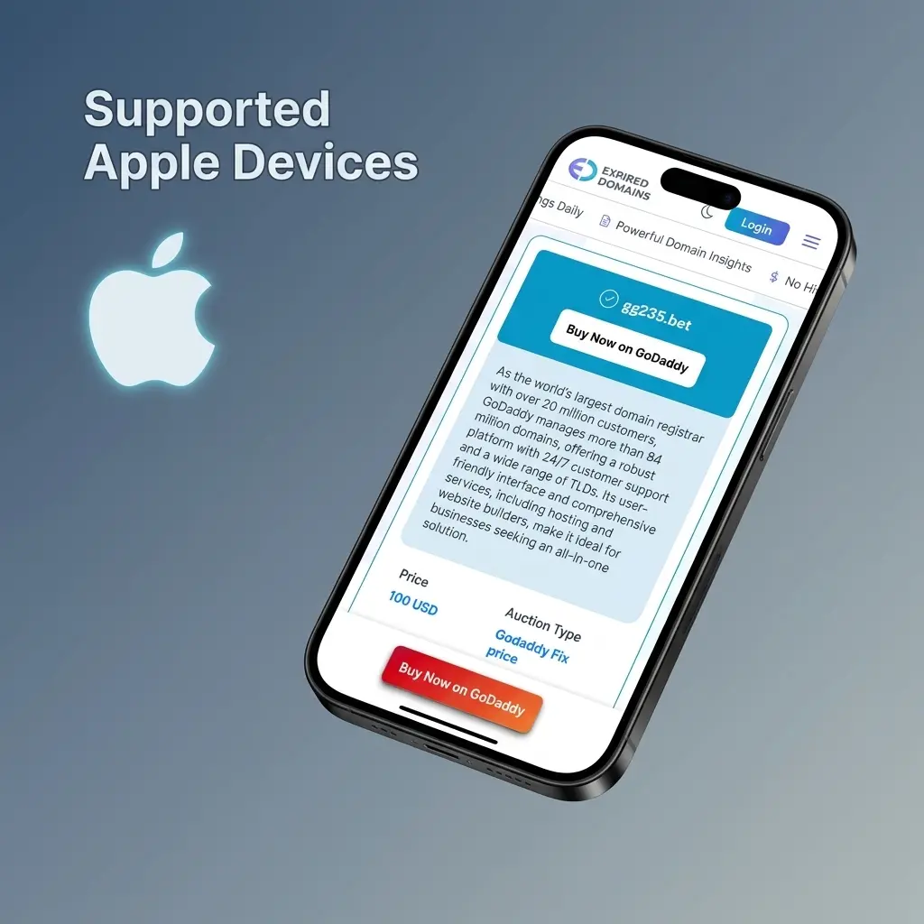 Supported Apple devices for GG.BET app including iPhone 6S to iPhone 15 Pro and iPad models on iOS 12 or later