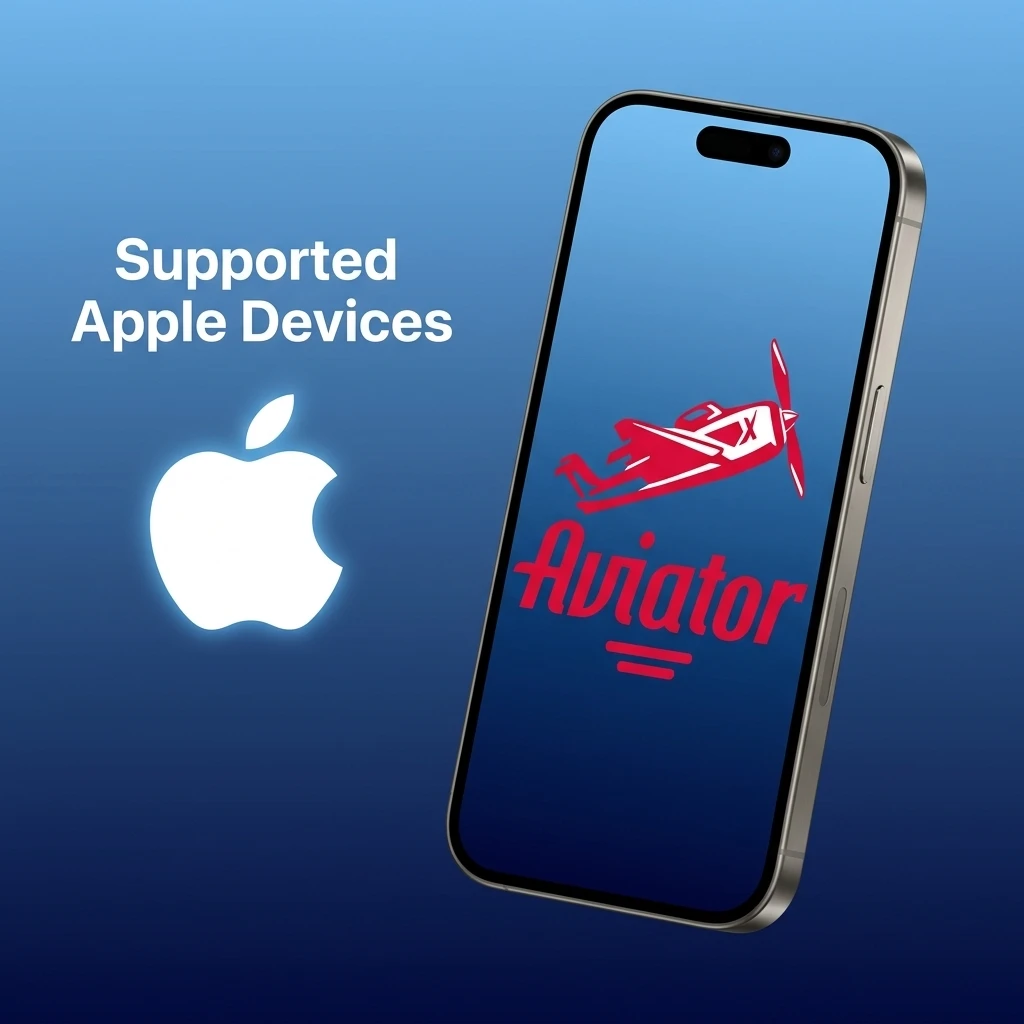 Supported Apple devices list for Mostbet Aviator app including iPhone SE to iPhone 15 and iPad models running iOS 12+