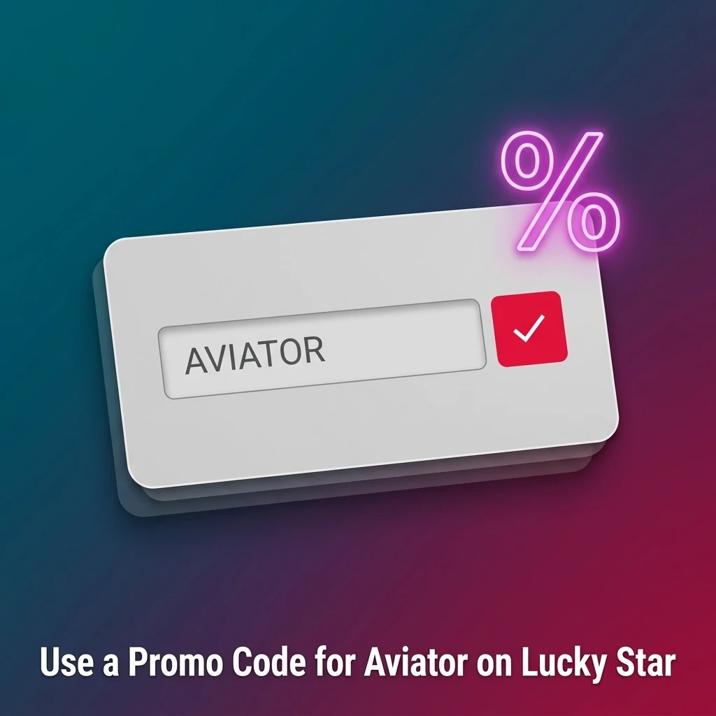 Aviator promo code LSAVTR entry on Lucky Star app registration or Promotions section for bonus value